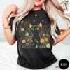 Black Cat Floral Shirt: Whimsical Cottagecore Cat Shirt