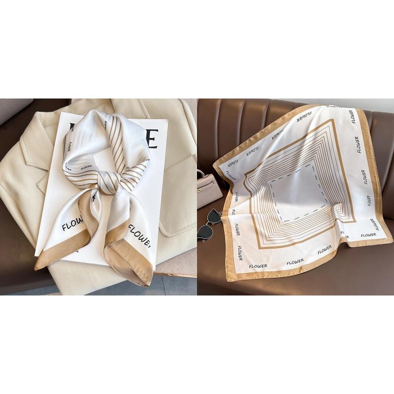 Lenço Quadrado de Seda Estampa Floral de Luxo Mulheres Lenço de Cetim Macio Faixa de Cabelo Lenço de Pescoço Cabeça Hijab Senhora Faixa de Cabelo Foulard Fita de Bolsa