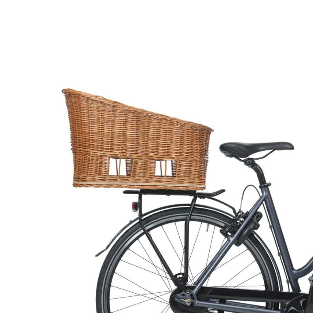 BASIL Bicycle Basket for Pets, Passja Dog Rear Basket MIK2.0, Natural