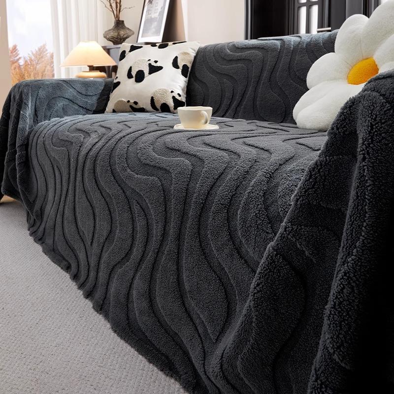 Shu cotton lint cream wind sofa cover non-slip and anti-cat scratch sofa cushion, four-season blanket sofa towel all-inclusive cover
