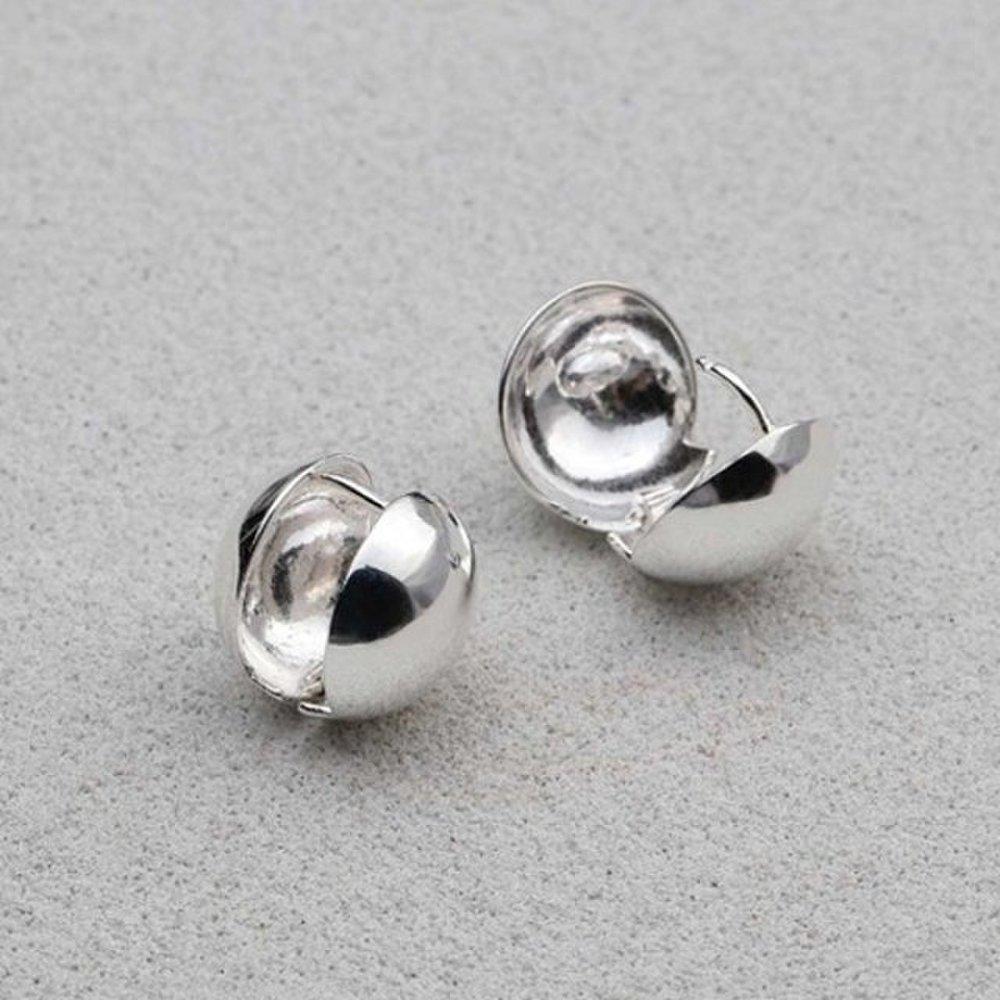 

[Aslit] Silver One-Touch Ring Earrings, 925 Circular, 13mm