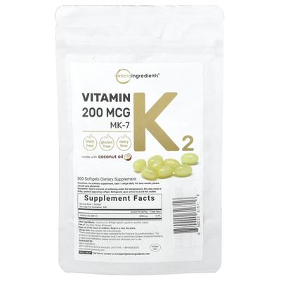 Vitamin K2, MK-7, 200mcg, 300 Softgels