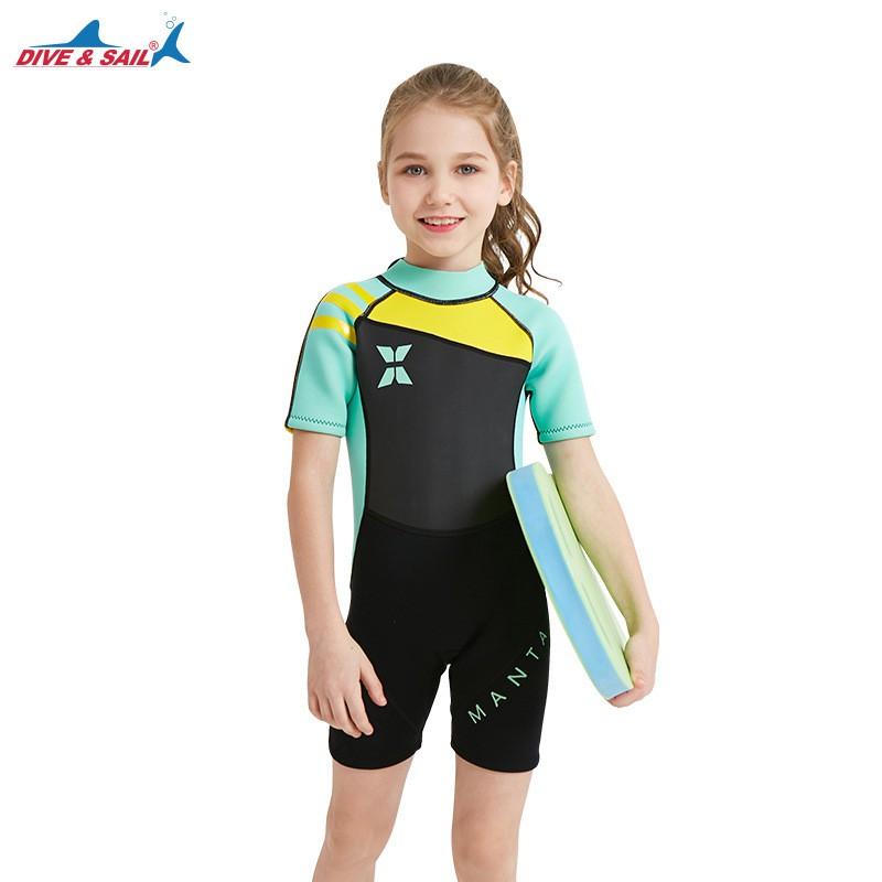 Traje de neopreno para niños de 2,5 mm, para snorkel, natación, surf, kayak, protección UV, traje completo cálido para niñas