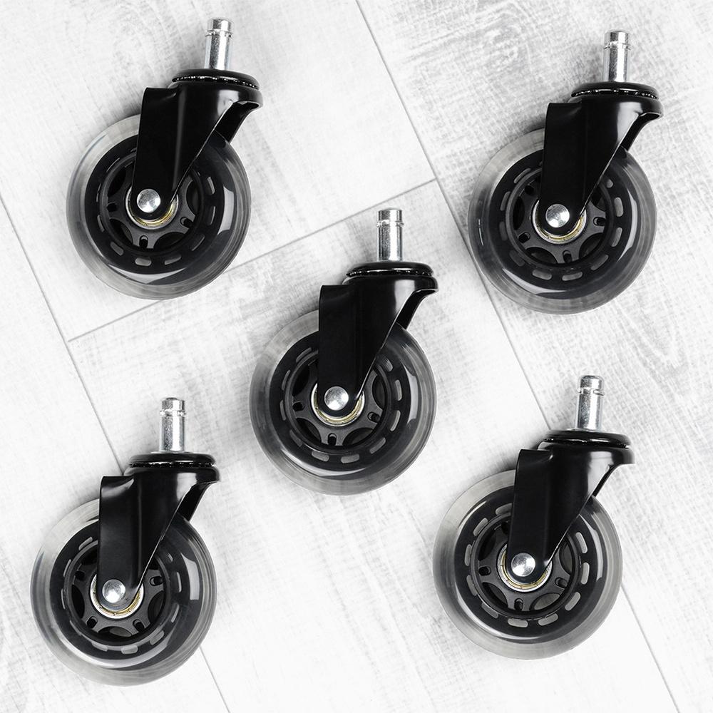 5x Silikon-Gummi Schwenkbare Bürostuhlrollen 11mm