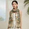 Lightweight Ethnic Sheer Shawl Embroidered Long Lace Scarf Boho Floral Headwrap  Holiday Gift
