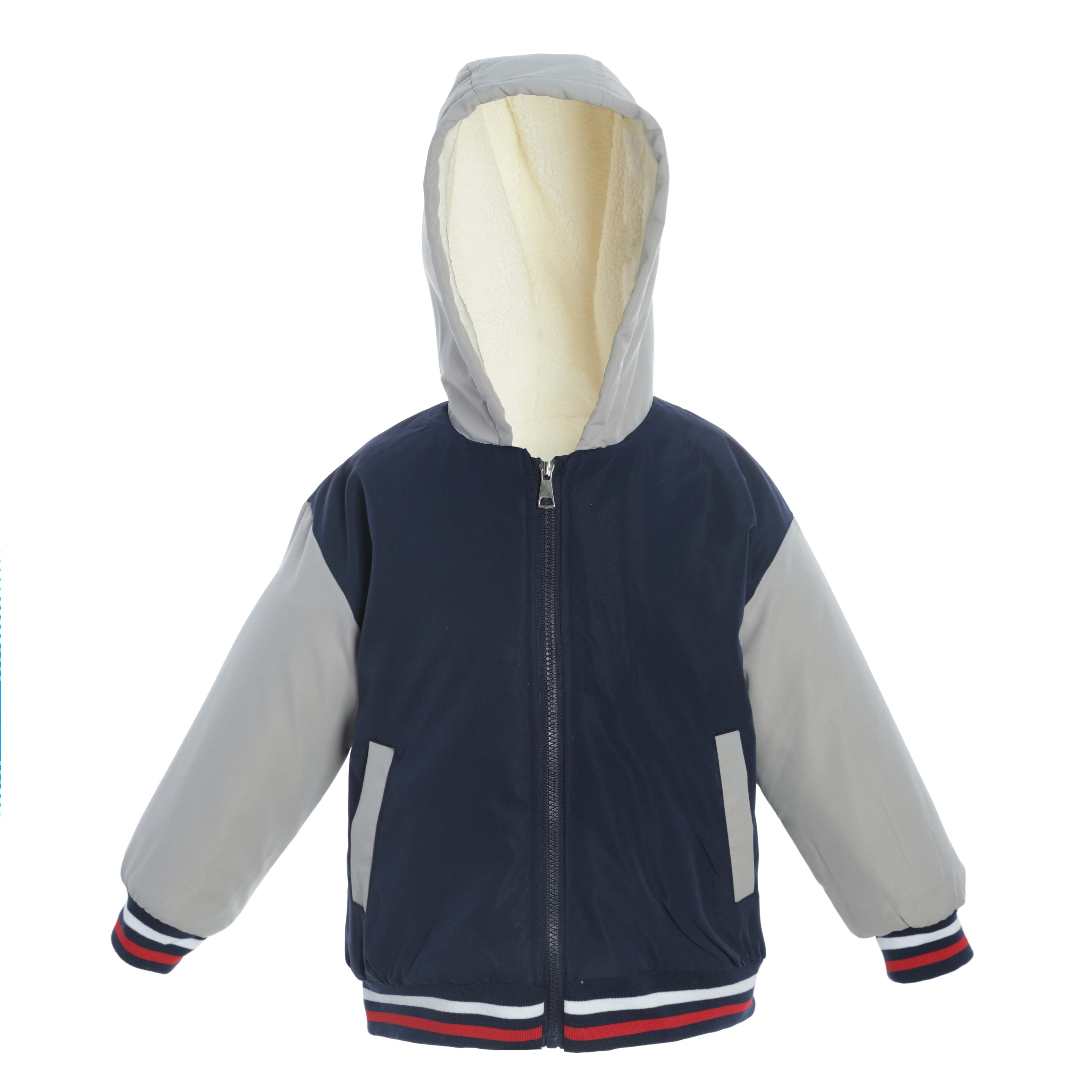 

Детская модная красная бейсбольная куртка на теплой флисовой подкладке 160 темно-синий