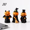 Small Desktop Sculpture 3Pcs Halloween Pumpkin Ghost Figurine, Resin Spooky Tabletop Decor Festival Party for Home Bookshelf And Tiered Tray,