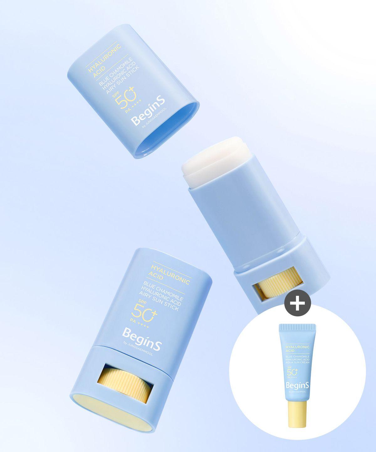 Blue Chamomile Hyaluronic Acid Airy Sun Stick (Free Gift: 5ml Moisturizing Sun Cream)