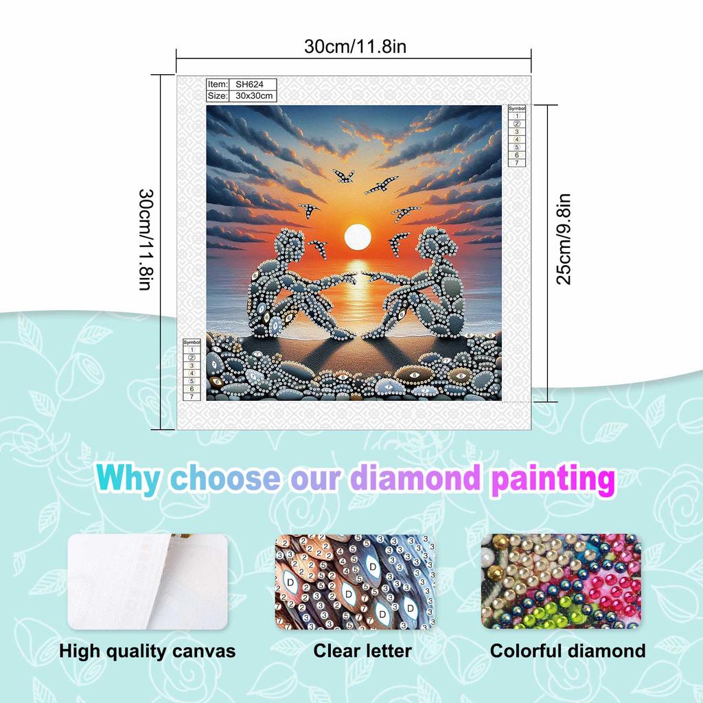 Stone Art Kształt Specjalny 5D DIY Częściowe Wiercenie Zestaw Malowania Diamentami dla Dorosłych Dekoracja Domu Obrazy Diamentowe Gem Art 11,81 X11,81 cala