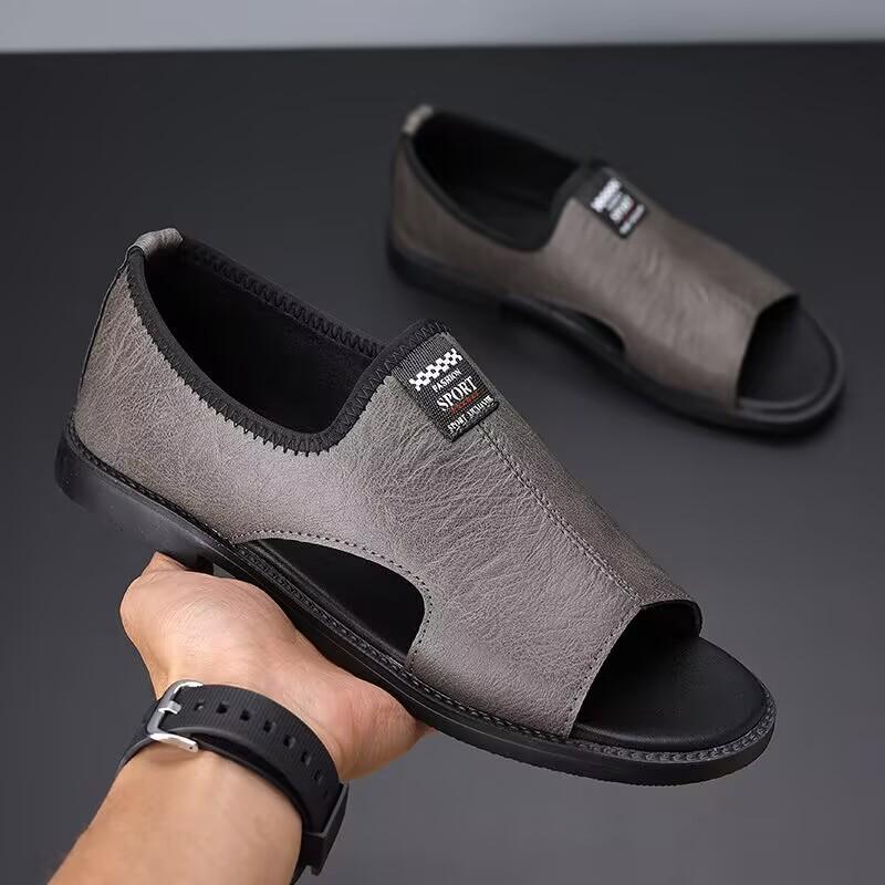 Open-toed men's breathable sandals soft-soled outer wear driving shoes outdoor casual shoes