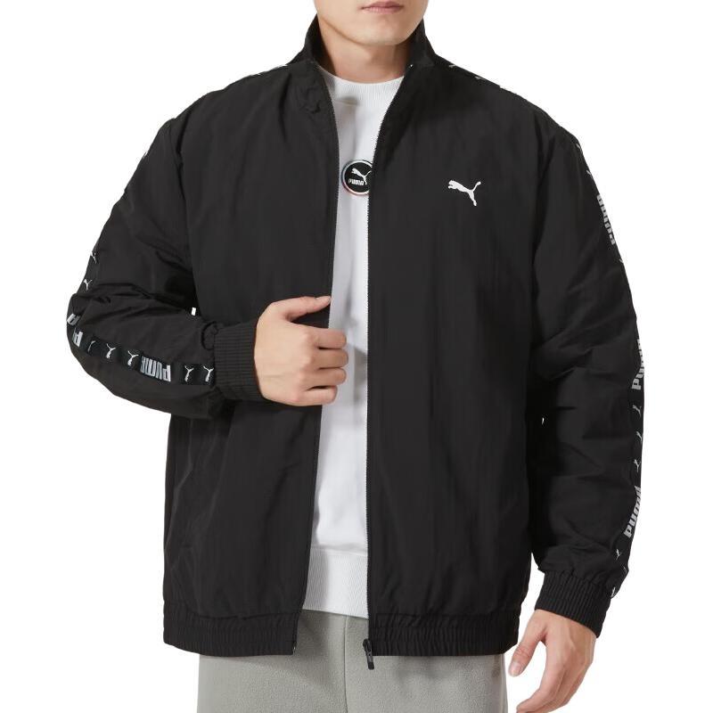 Puma Giacca con Zip e Collo Alto, Stampa Logo con Lettere, Colore Unito, Giacca Unisex, Nero 536771-01