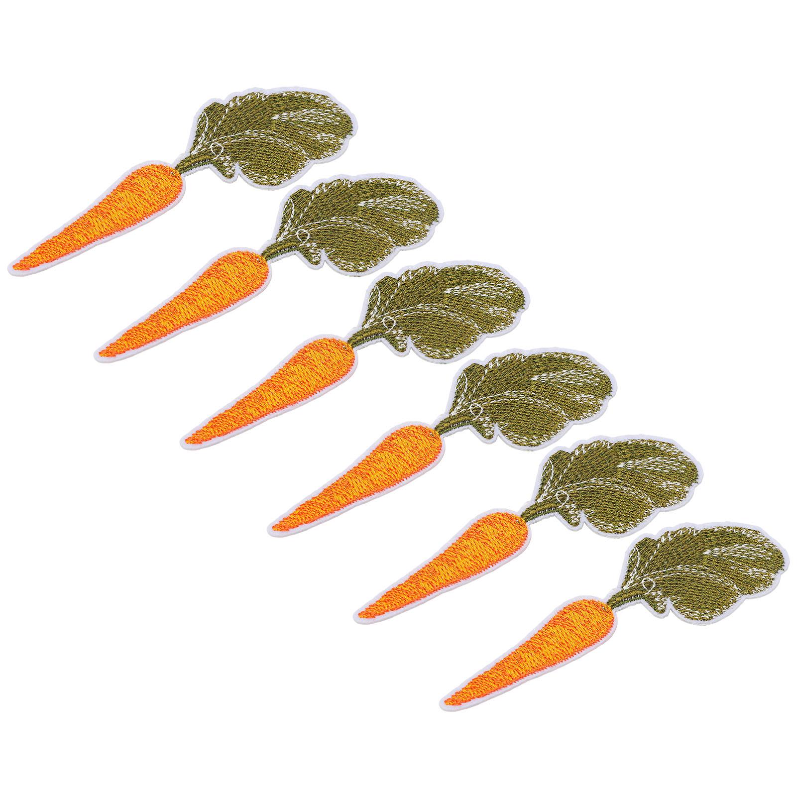 

6 шт. Патчи с рисунком моркови сзади, горячий клей, хлопковый материал, 10x3,5 см, 3,9x1,4 дюйма, одежда для самостоятельного изготовления