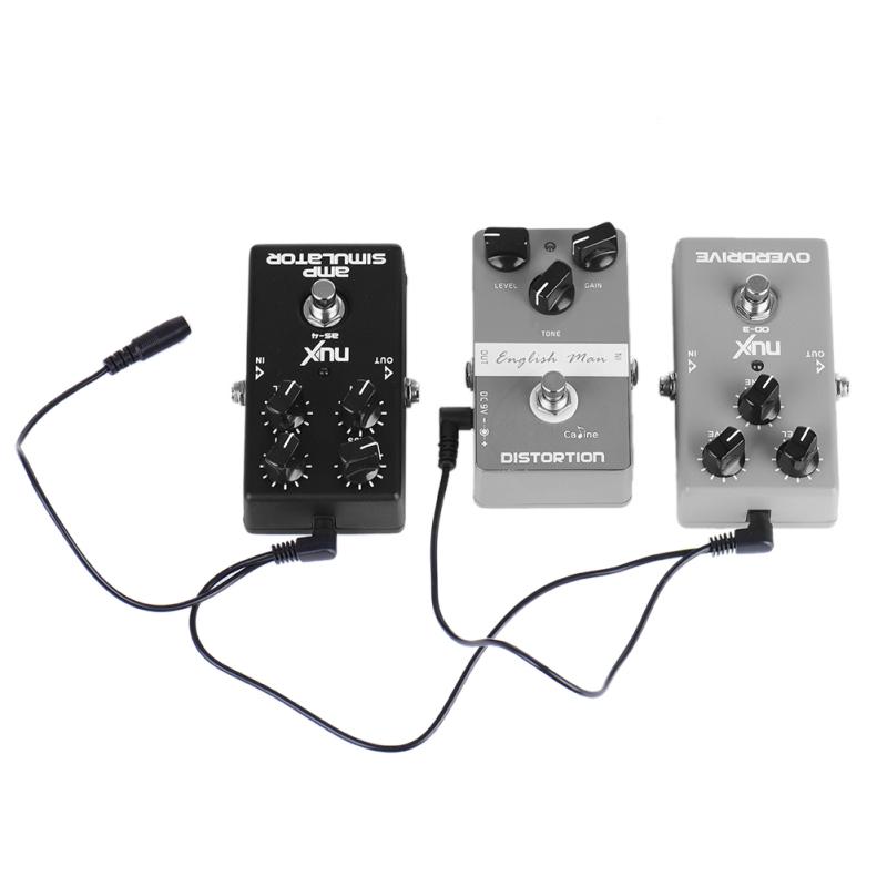 9V DC 1 To 3/4/5/6/8 Way Bend Angle Plug Daisy Chain Adaptor Cable Power Cord for Electric Guitar