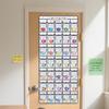 Headphone Storage Classroom,Over The Door Hanging Classroom Headphone Storage with Digital Stickers,35 PVC Clear Organizer Holder Pockets with 4
