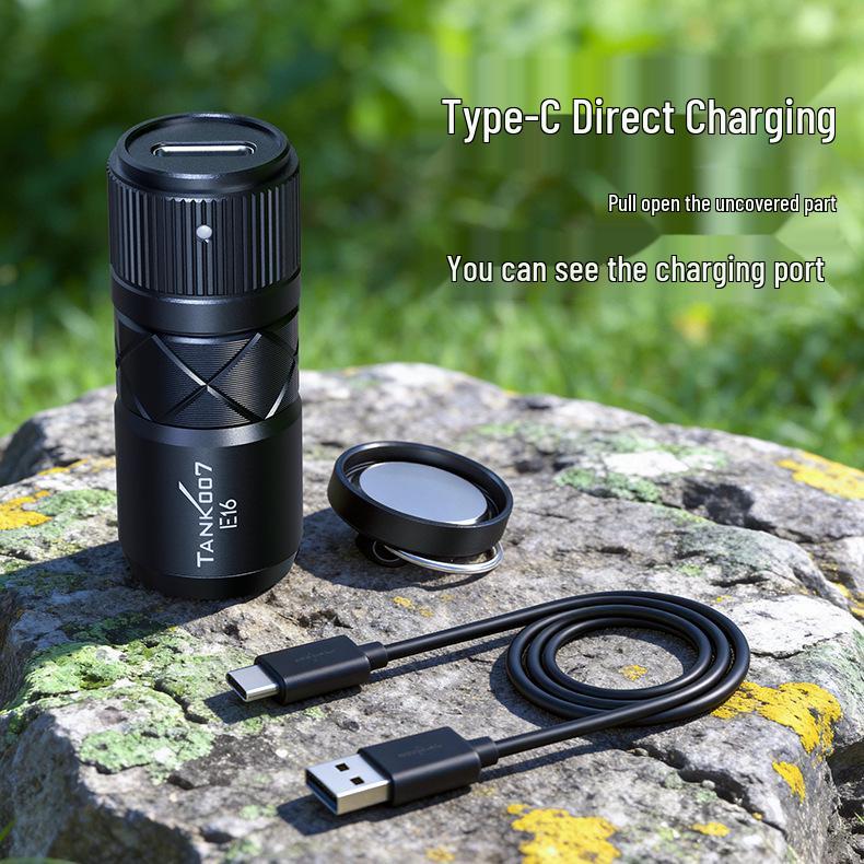 3W Mini Magnetic LED Flashlight, Portable & Zoomable, Outdoor Direct Charging - E16