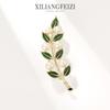 Bo Xin Yun Elegant Pearl Leaf Brooch - Korean Style Accessory Pin