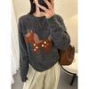 Women Autumn Winter Loose Knitted Sweater Soft Warm Long Sleeve Solid Color Casual Oversized Pullover Daily Streetwear Tops