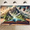 2D Магічна Історична Книжка Фон для Фотографії Гірське Озеро