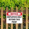 (2 Pack) Employees Only Beyond This Point Signs, Aluminum Staff Only Sign, Employees Only No Unauthorized Entry - Weatherproof Metal Signs with