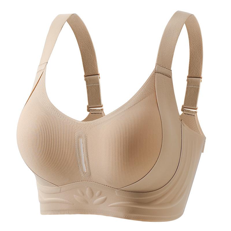 Traceless large size full cup with double breasts, bra with large breasts, thin and comfortable sticker bra, fixed cup.