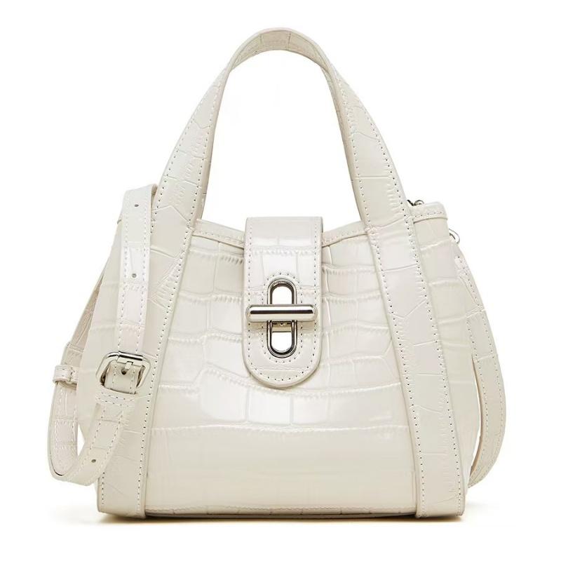 Women's Genuine Leather Alligator Pattern Handbag Niche Design Small Vegetable Basket Tote Commuter Crossbody Bag