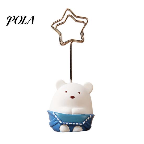 Waterproof Note Holder Desktop Memo Clip Stand, Cartoon Animal Message Holder, Cute Resin Base Photo Hand-painted Display Clip, Table Number Name Card