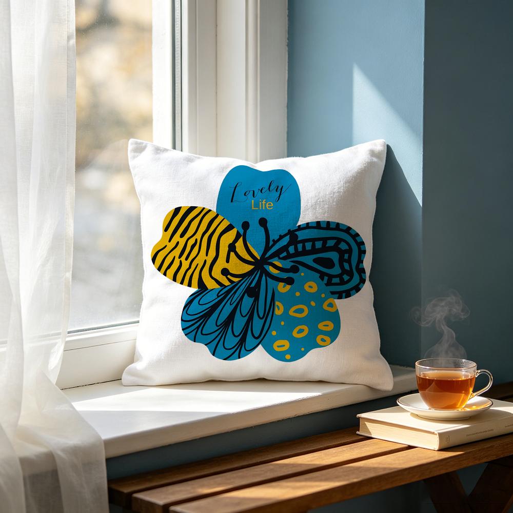 Art MMinimal Hand Drawn Flower Text Cushion Cover Cushion Cover Set Pcs X X X Pillowcase Decorative Sofa Home Decor