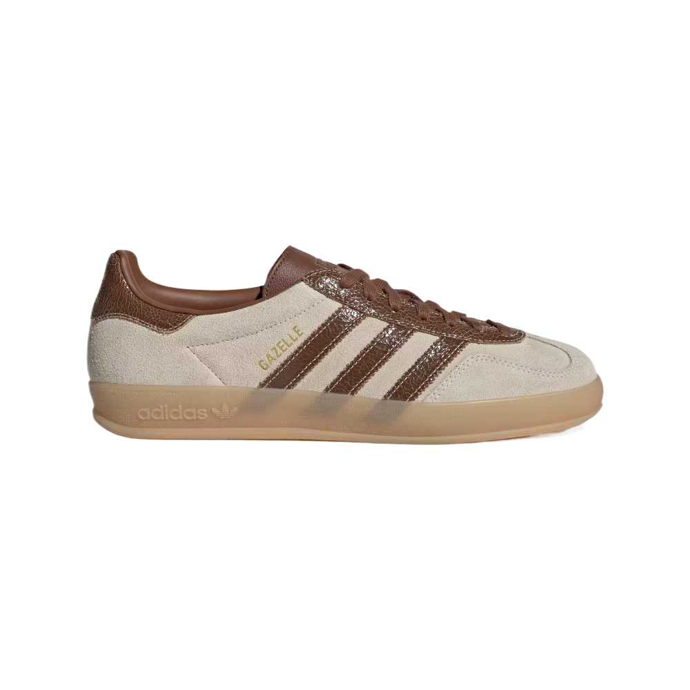 adidas Gazelle Indoor Bianco Sporco Marrone Usato Gomma Sneakers da Uomo KH9693