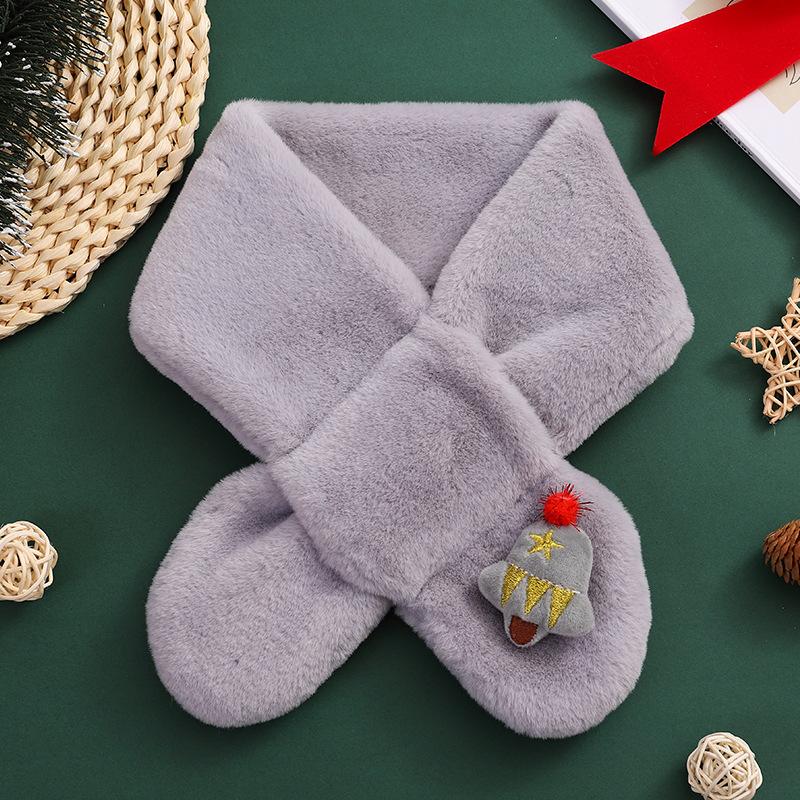 Children Scarf Kids Winter Faux Fur Neckerchief Autumn Boys Girls Warmer Neck Scarf Soft Cartoon Children´S Scarves New 1-13Y