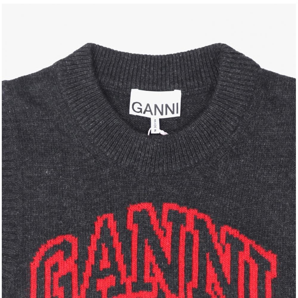 Ganni Women S Knit veSt Wool Mix Puppy Logo A1070044 052