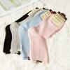 Women's Mid-Calf Spring/Autumn Cotton Knit Socks - Breathable, Sweat-Absorbent, Double Needle Stitching