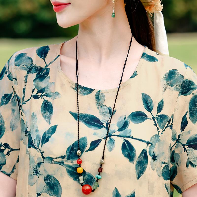 Summer Casual Women's Dresses Vintage Clothes Plus Size Short Sleeve Elegant Long Dress