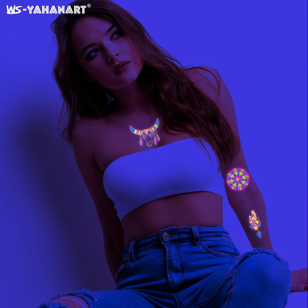 Creative Fluorescent Waterproof Full Arm and Face Tattoo Sticker