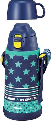 Thermos Industry Peacock Water Bottle Large Capacity Direct Drinking Cold Insulation 800ml 2WAY Bottle Cup Drinking Insulation Pouch Included Nursery