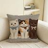 Copricuscino Gatto D Piatto Gatti Carini Federa Naturale Lino Set Decorazione AllinOne per Divano Camera da Letto Sedia