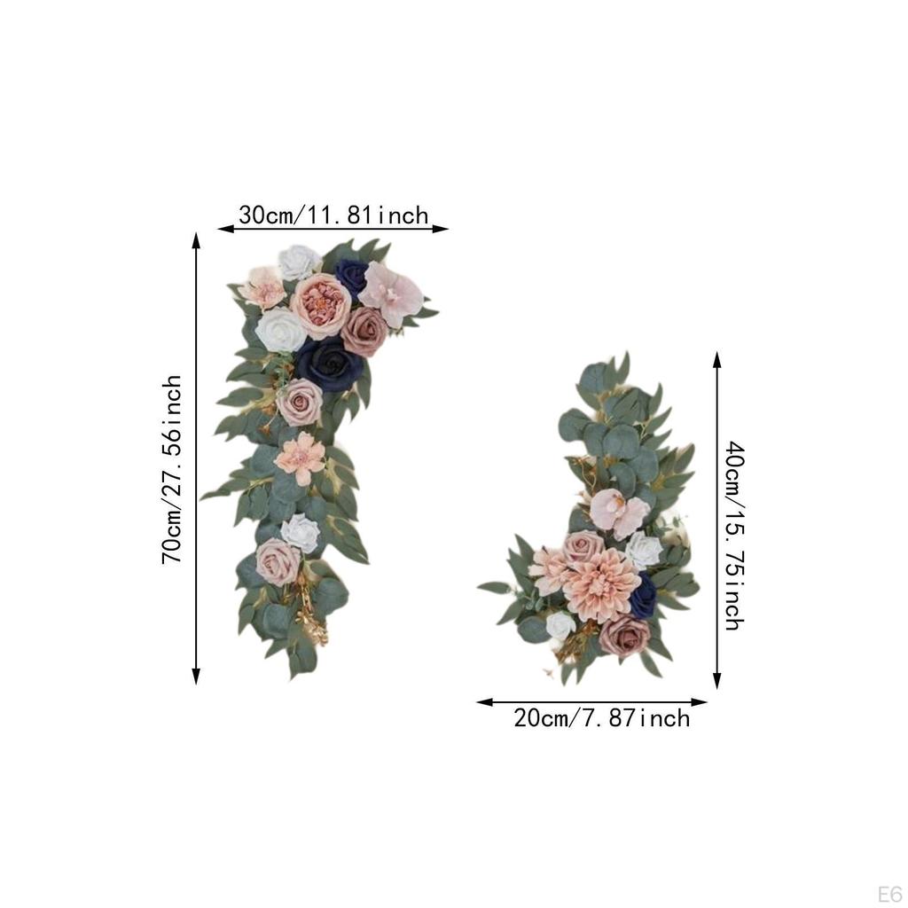 2 Pieces Floral Decor for Wedding Arch with Artificial Flowers Reception And Backdrop