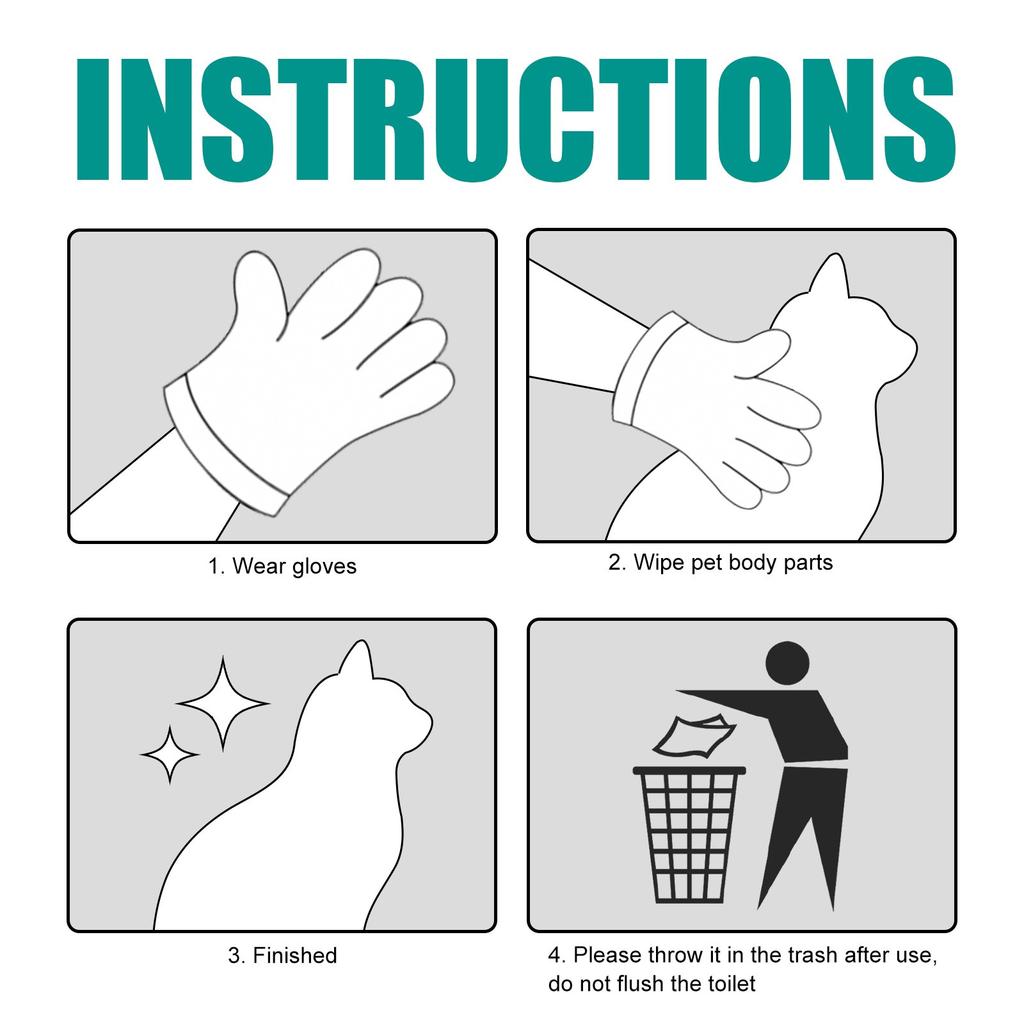 Pet Cleaning Gloves - Cleaning Duster Gloves Disposable Non-woven Cleaning Gloves Cleaning Products 2pcs 5ml