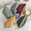 Women Girls Plaid Makeup Bag Cotton And Linen Cosmetic Bag With Zipper Pouch Simple Portable Large Capacity Storage Bag Fashion