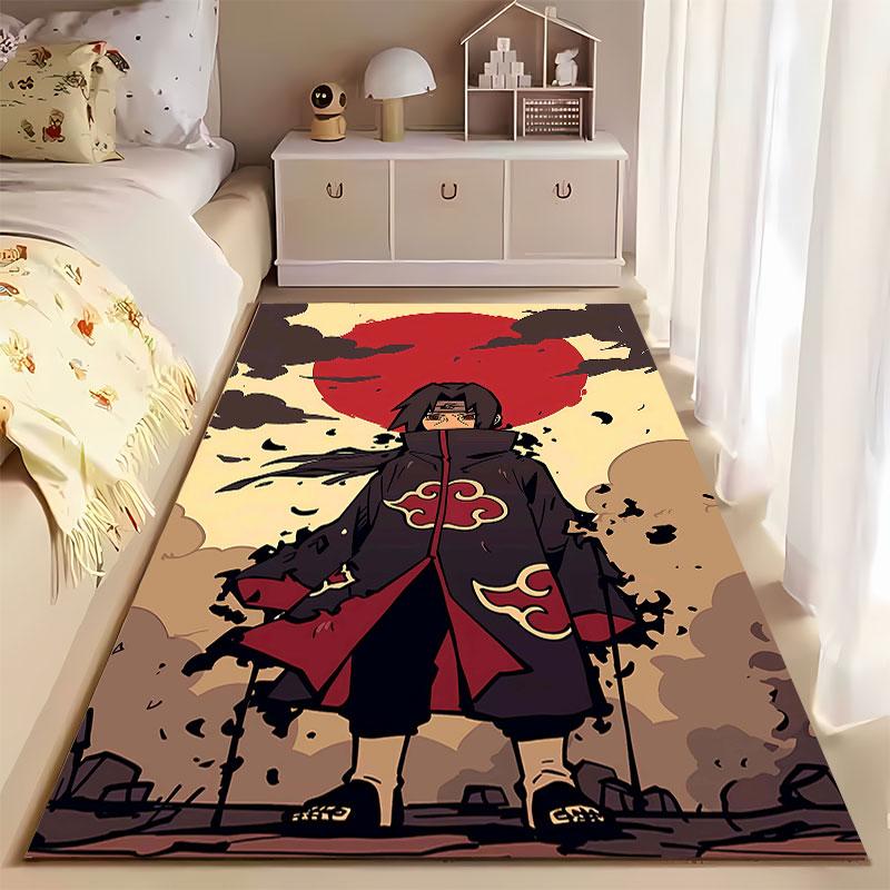 Dark Ninja with Red Moon Pattern Suitable As a Non-slip Mat for the Living Room or Bedroom Sofa