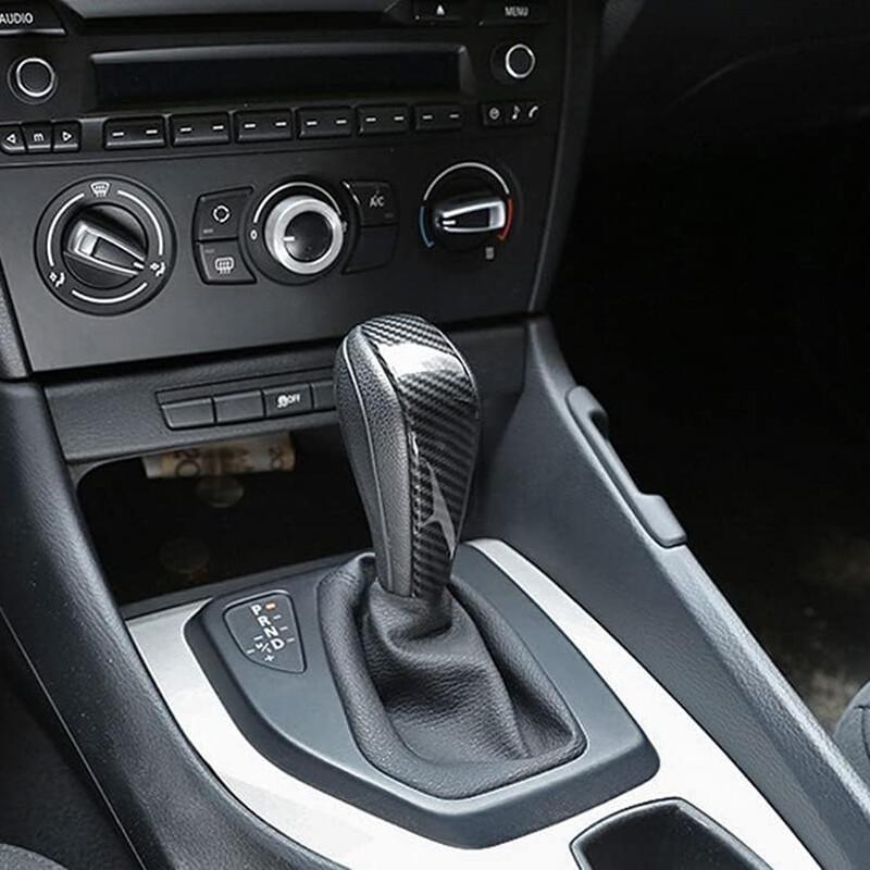 Carbon Fiber ABS Gear Shift Knob Trim Cover Shell For BMW E90 E92 3 Series Sedan
