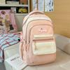 Schoolbag new high-value large-capacity ins burden reduction fashionable simple contrasting versatile schoolbag junior high school student backpack 