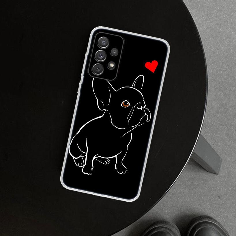 French Bulldog Black White Phone Case Cover For Samsung Galaxy A12 A22 A32 A52 A72 A02S A51 A50S A31 A20S A10S Note 20 Ultra 10