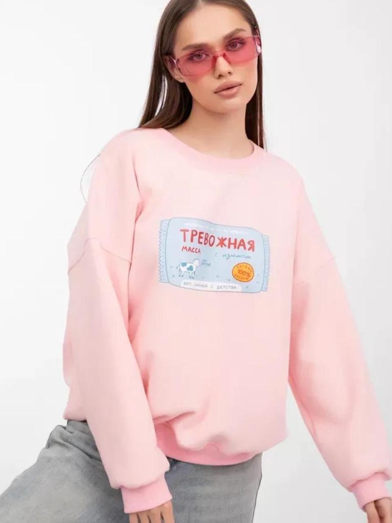 2024 Autumn/Winter Cute & Fun Print Loose Plus Velvet Thick Sweatshirt