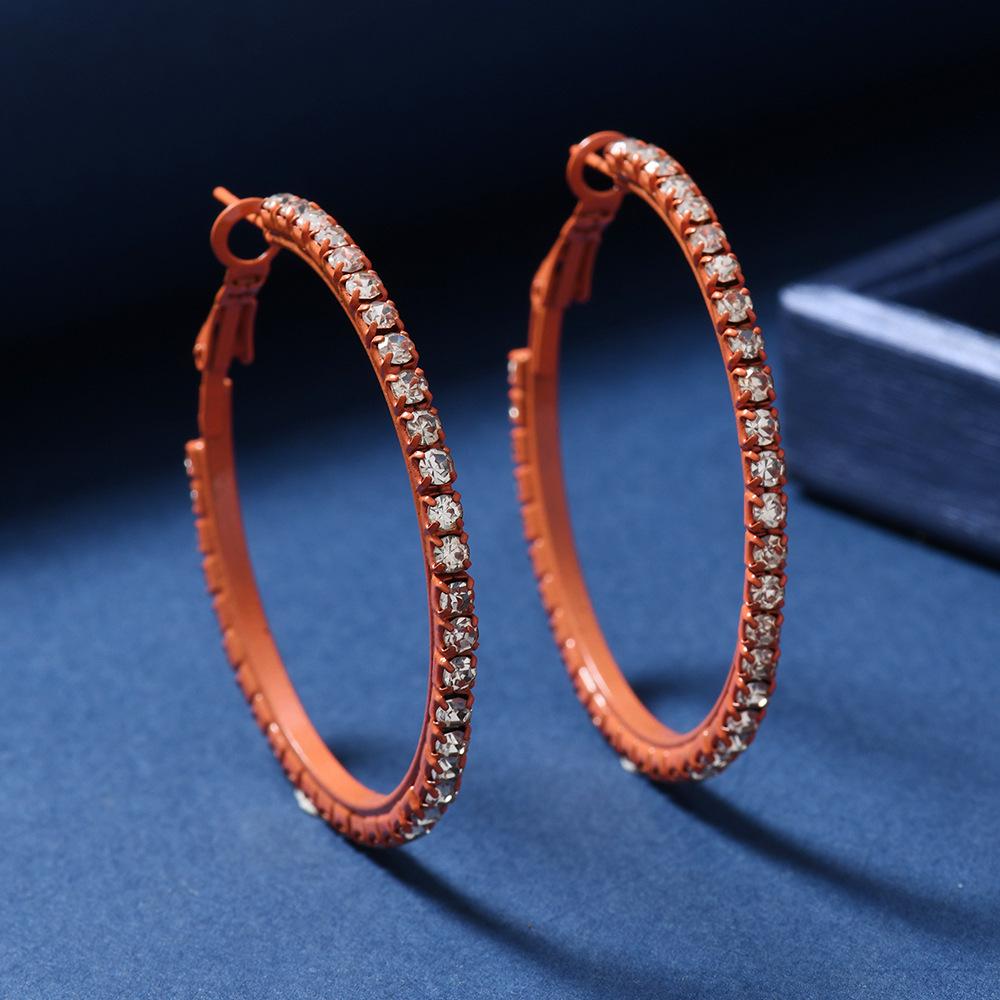 Korean Chic Luxury Diamond C-Shape Hoop Earrings