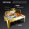 Gold-Plated Stainless Steel Chafing Dish with Glass Lid