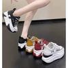 Fashion Synthetic Platform Wedge Flats Air Mesh Chunky Sneaker Casual Leather Comfort High Brand Spring Lace Up Summer Sports Shoes