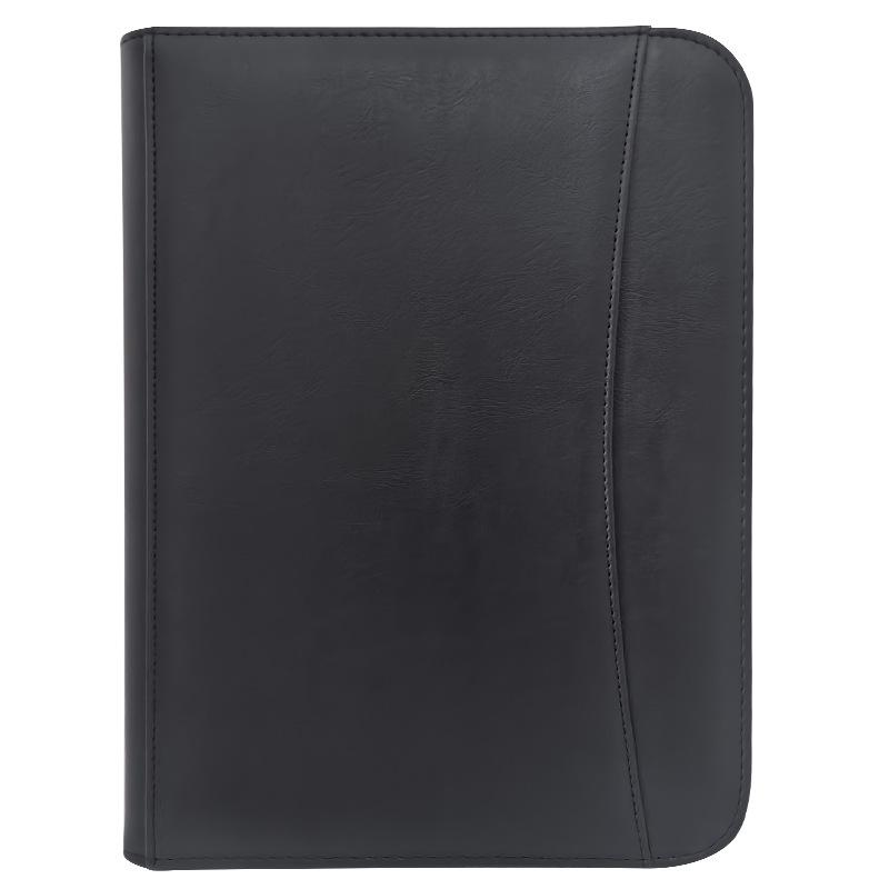 A4 PU Leather Business Folder with Calculator and Zipper