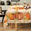 Rectangle Fall Thanksgiving Tablecloths Autumn Watercolour Pumpkin Maple Leaf Table Cover for Home Party Dining Room Table Decor