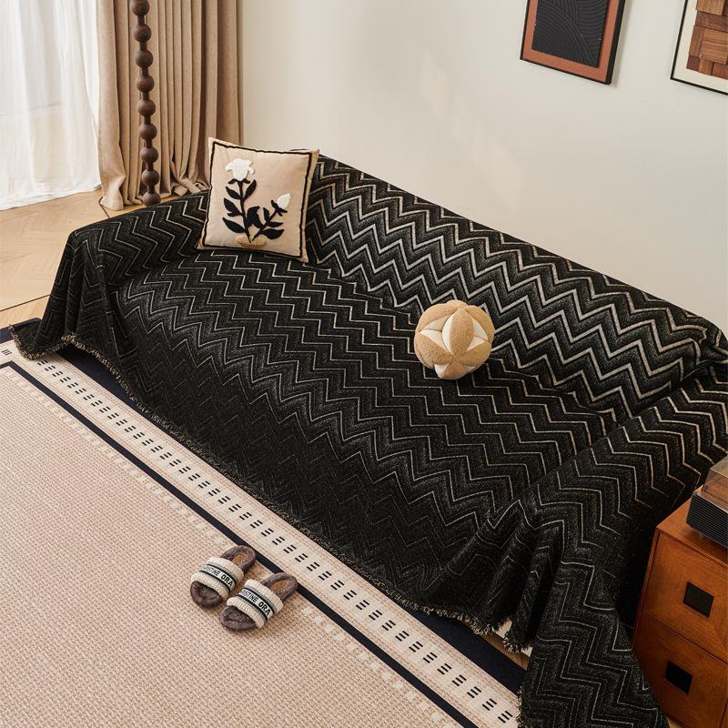 Vintage vysoce kvalitní potah na pohovku francouzského stylu odolný proti poškrábání kočkami univerzální přehoz na pohovku z ženilky