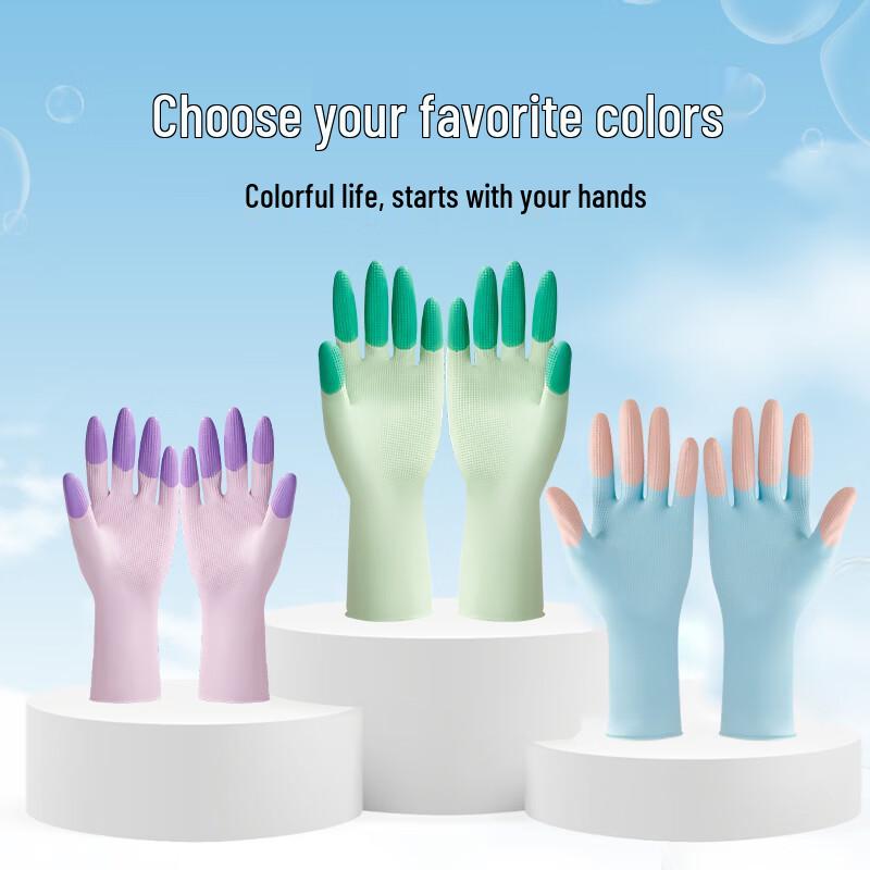 

Waterproof Non-slip Dishwashing Gloves - 10 Pairs Mixed Colors